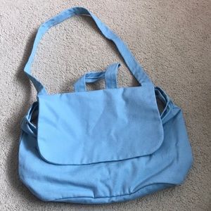 light blue Baggu messenger bag